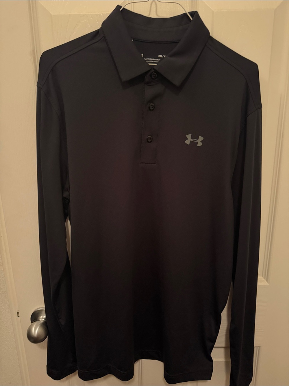 Under Armour Black Long Sleeve Polo with Logo
